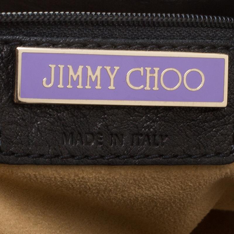Jimmy Choo Black Glazed Crinkled Leather Riki Tote 4