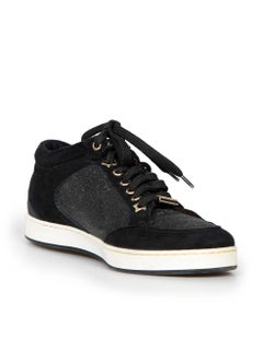 Jimmy Choo Schwarz Glitter Miami Turnschuhe Größe IT 36