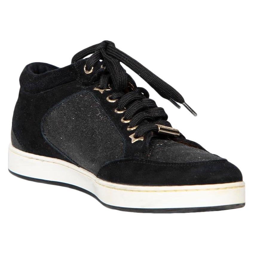 Jimmy Choo - Scarpe da ginnastica Miami Glitter Nero Taglia IT 36
