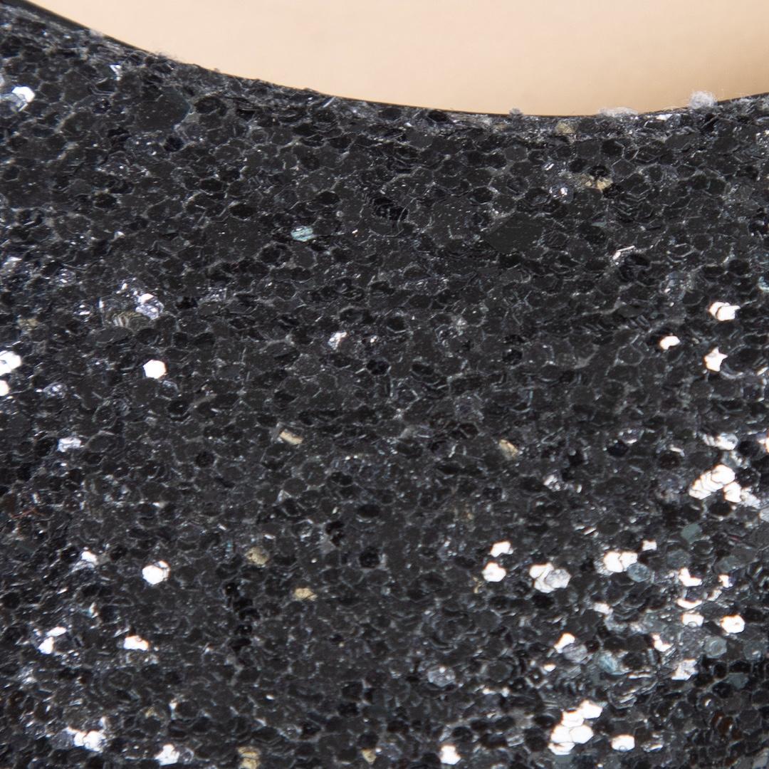 Jimmy Choo Black Glitter Pointed Toe Heels Size IT 39 1