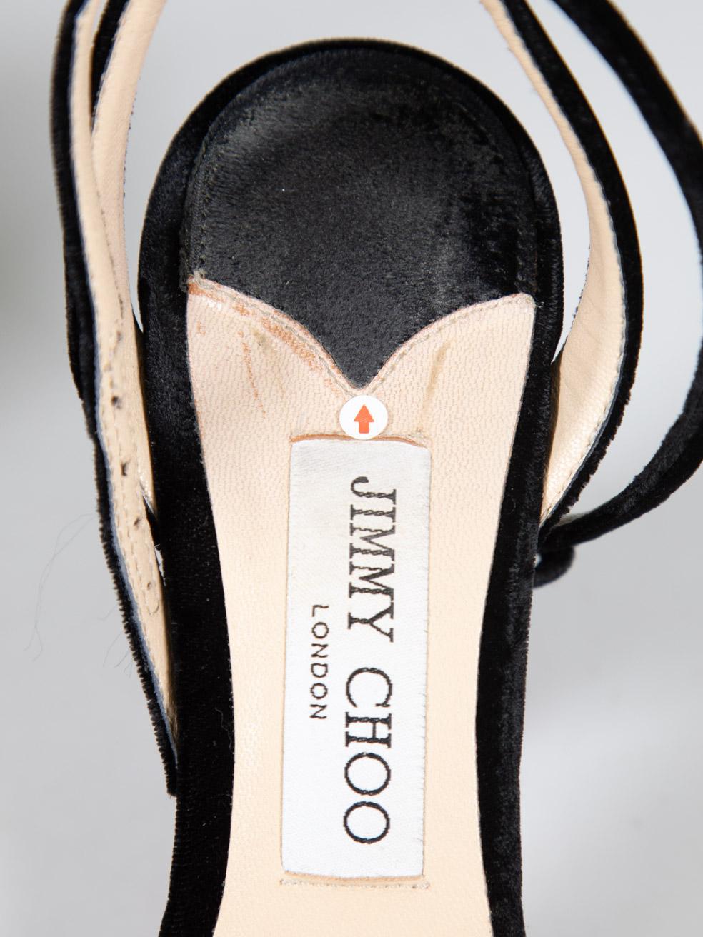 Jimmy Choo Black Glitter Pointed Toe Heels Size IT 39 4