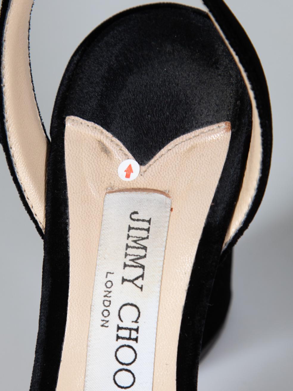 Jimmy Choo Black Glitter Pointed Toe Heels Size IT 39 5