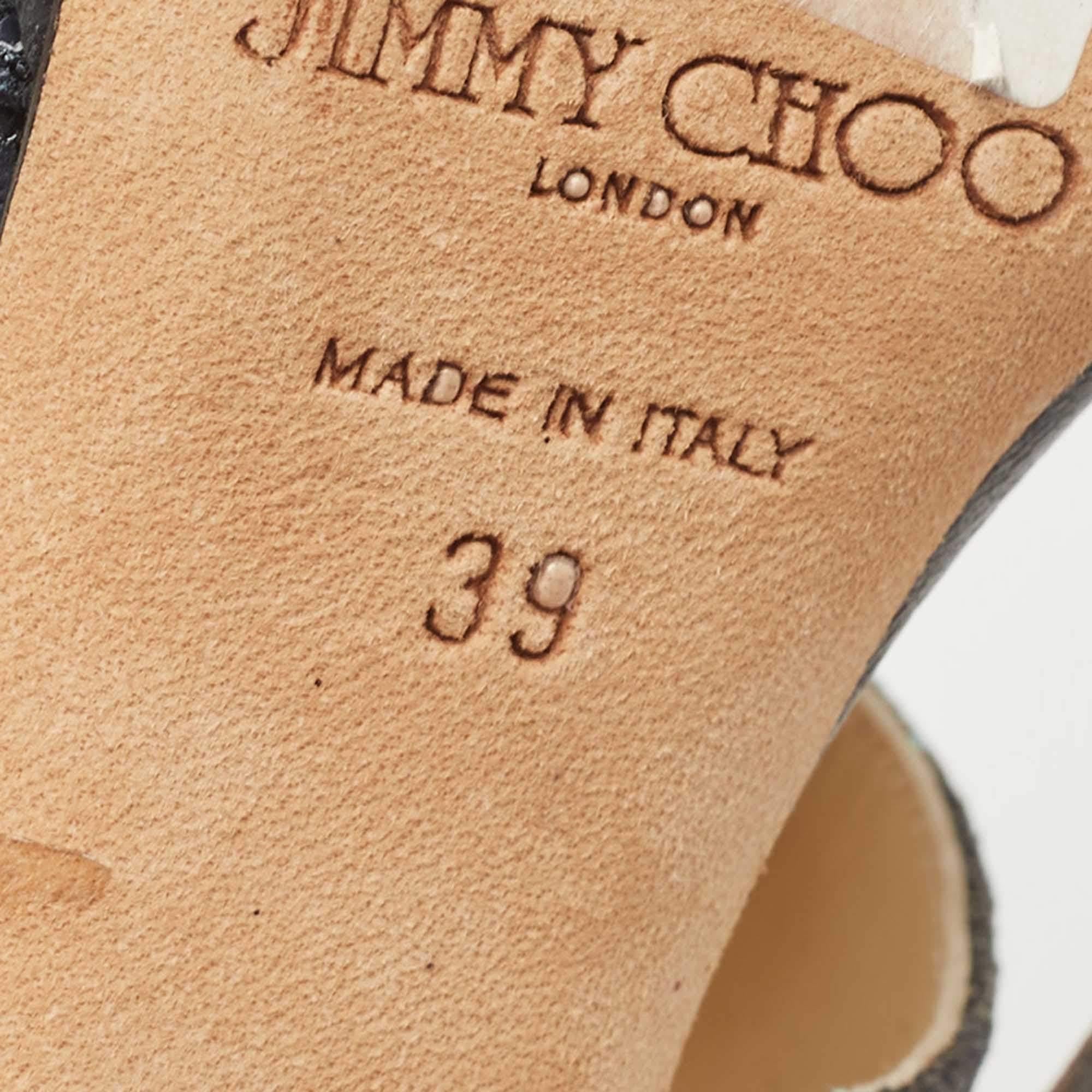 Jimmy Choo - Escarpins en daim pailleté noir Taille 39 en vente 2