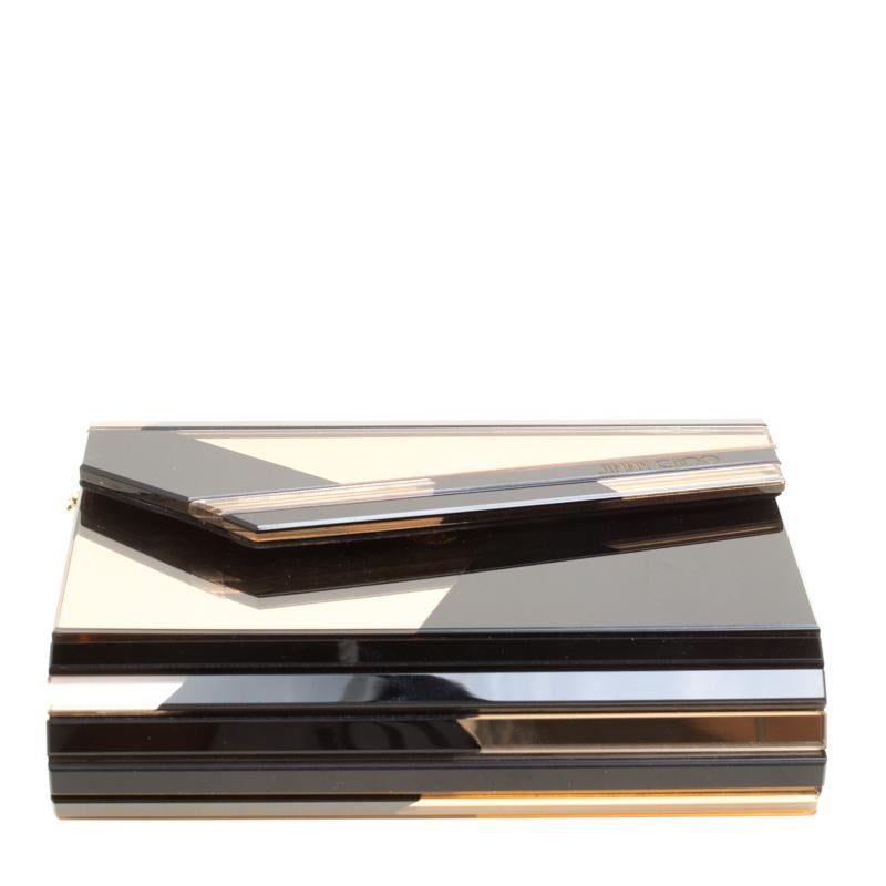 Jimmy Choo Black/Gold Acrylic Candy Clutch Bag 3