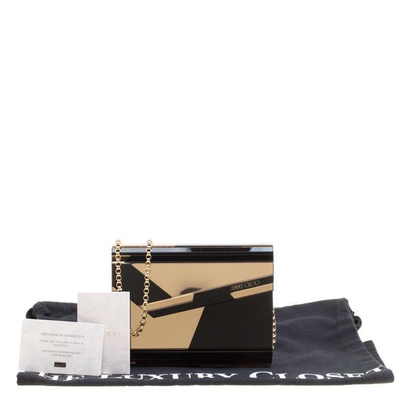 Jimmy Choo Black/Gold Acrylic Candy Clutch Bag In Fair Condition In Dubai, Al Qouz 2