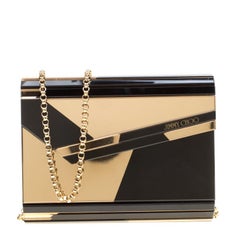 Jimmy Choo Black/Gold Acrylic Candy Clutch Bag