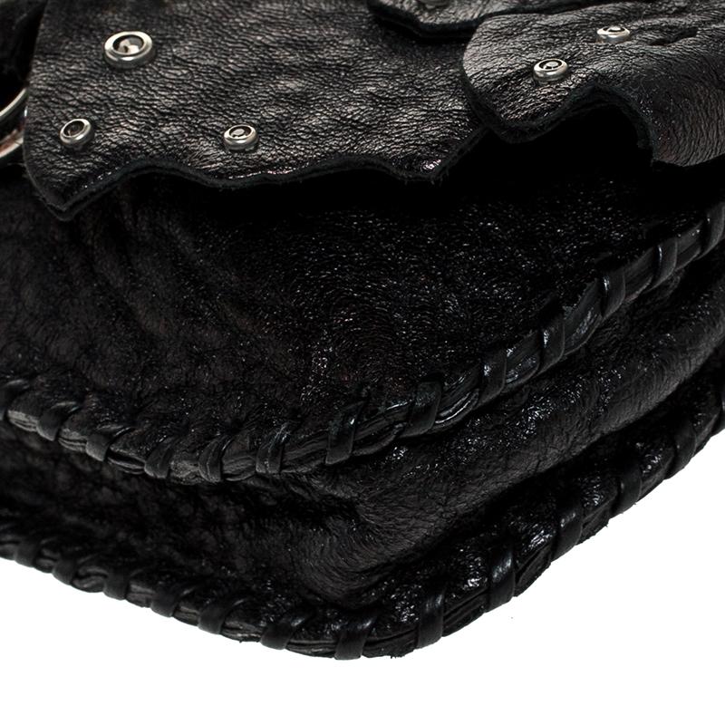 Jimmy Choo Black Jewel Embellished Leather Flap Chain Shoulder Bag 4