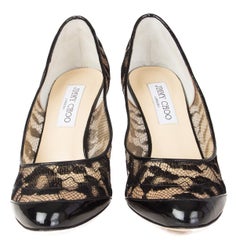 JIMMY CHOO black lace BIZMO Pumps Shoes 38