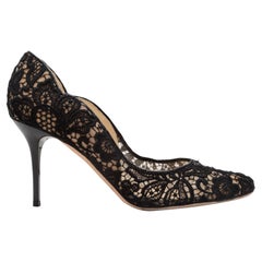 Jimmy Choo Black Lace Cutout Pumps