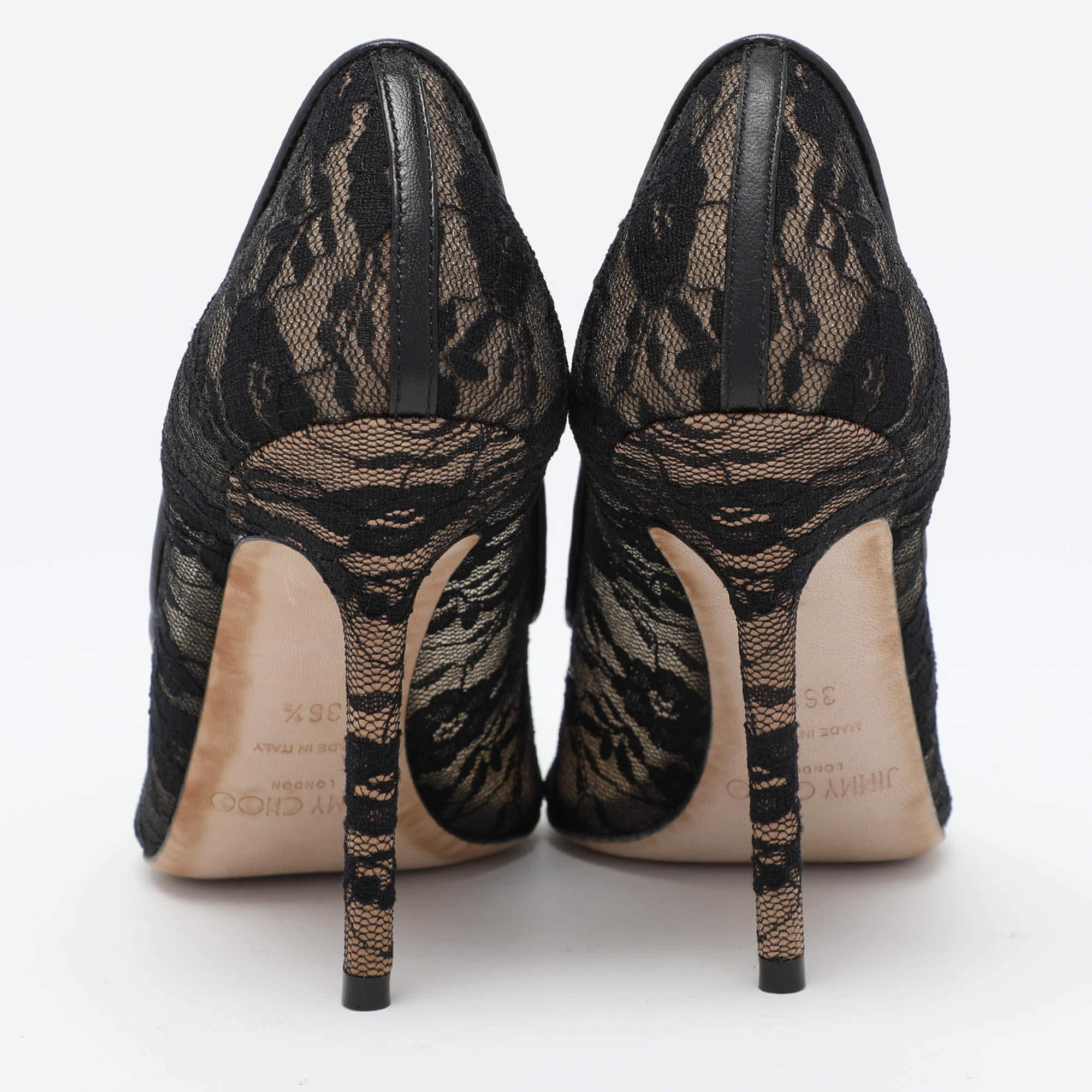 Jimmy Choo Black Lace Love Pumps Size 36.5 1