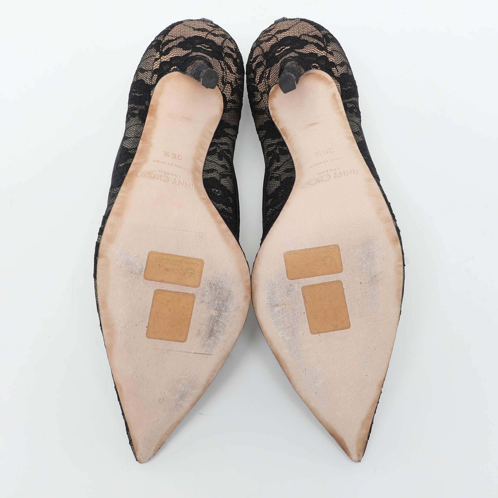 Jimmy Choo Black Lace Love Pumps Size 36.5 2