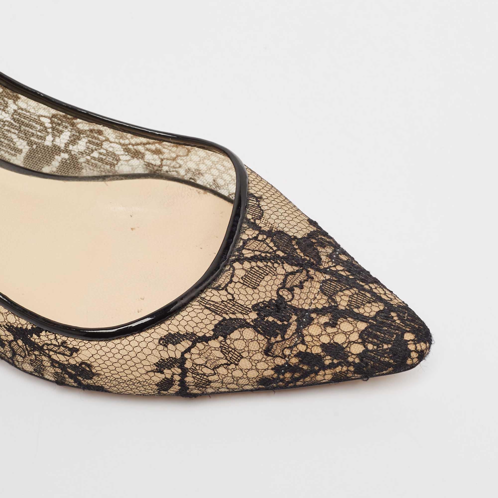 Jimmy Choo Black Lace Romy Pumps Size 37 2