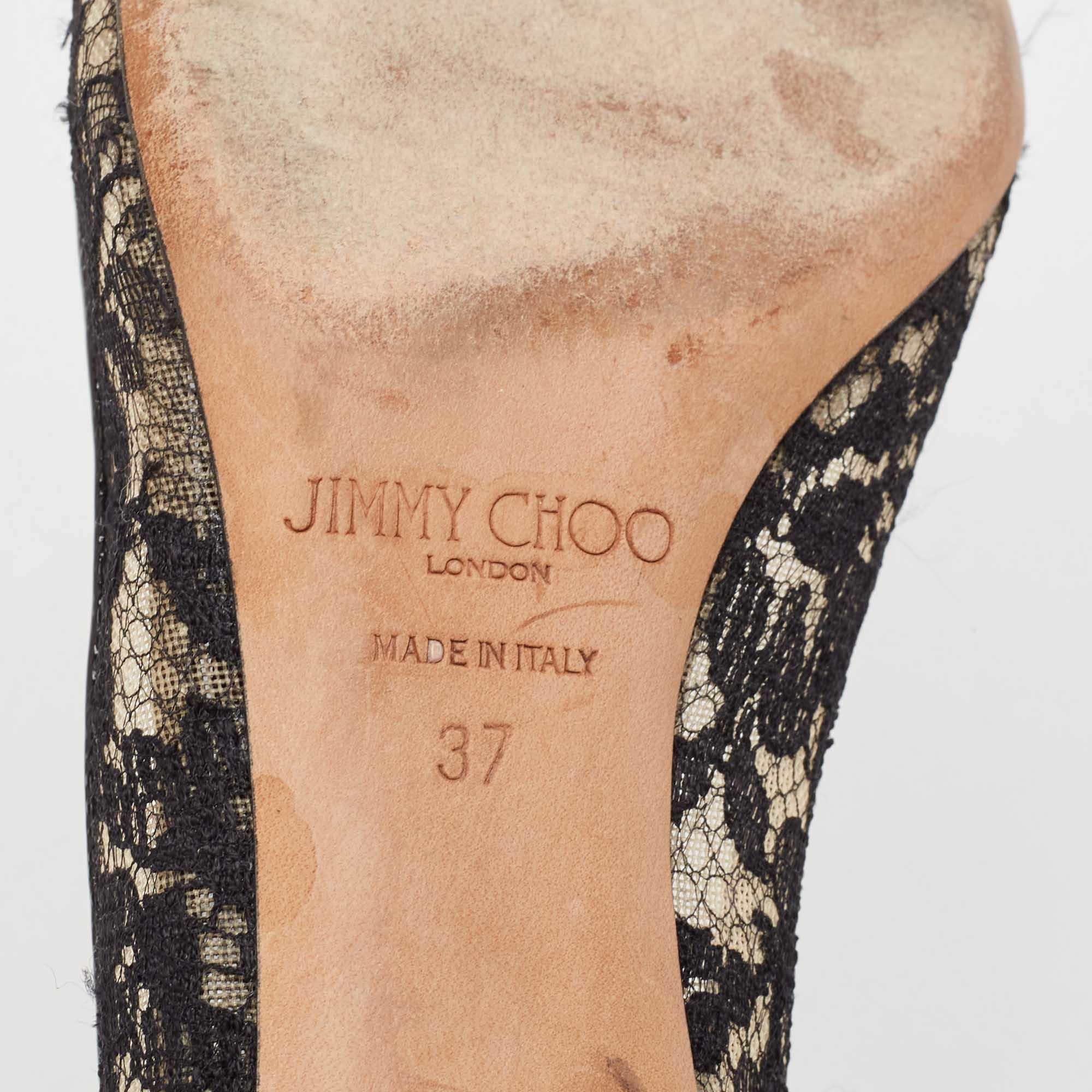 Jimmy Choo Black Lace Romy Pumps Size 37 3