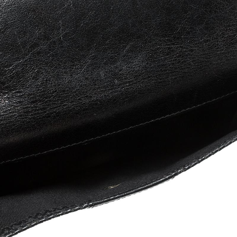 Jimmy Choo Black Laser Cut Leather Uma Wallet 1