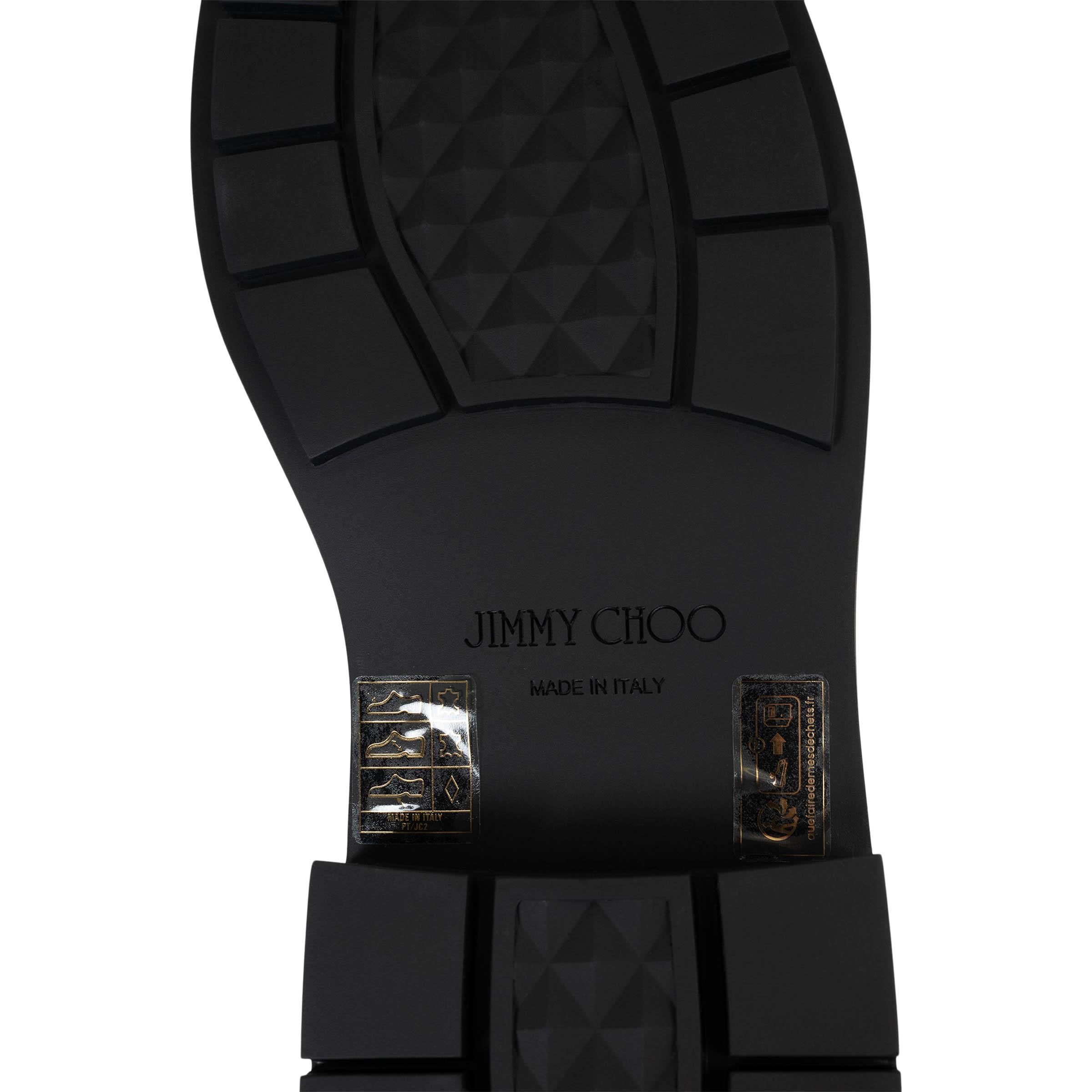 JIMMY CHOO black leather 2023 NOLA STUDDED COMBAT Boots Shoes 37 For Sale 3