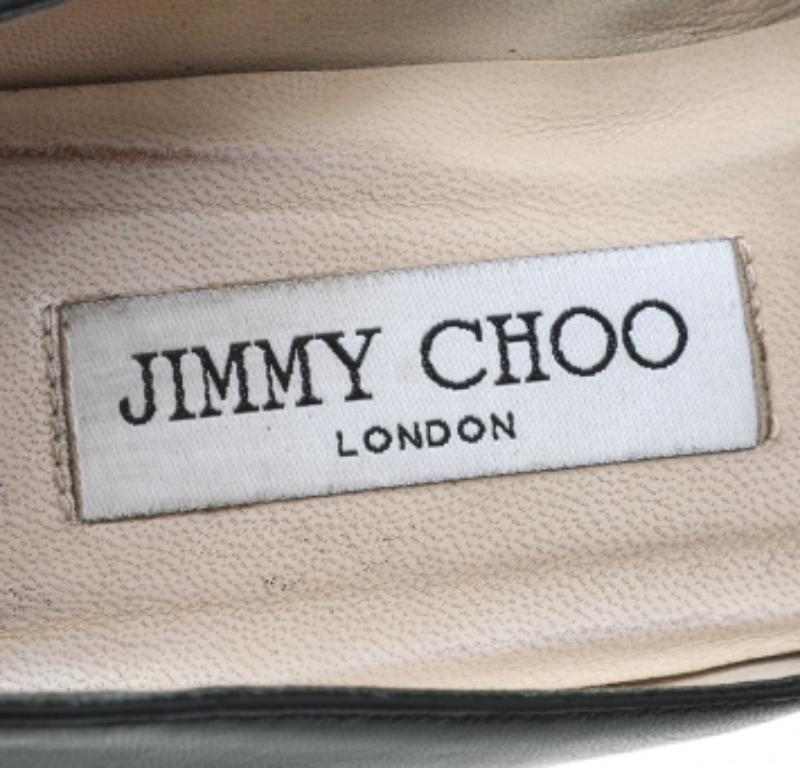 Jimmy Choo Black Leather Alex Platform Pumps Size 37 For Sale 3