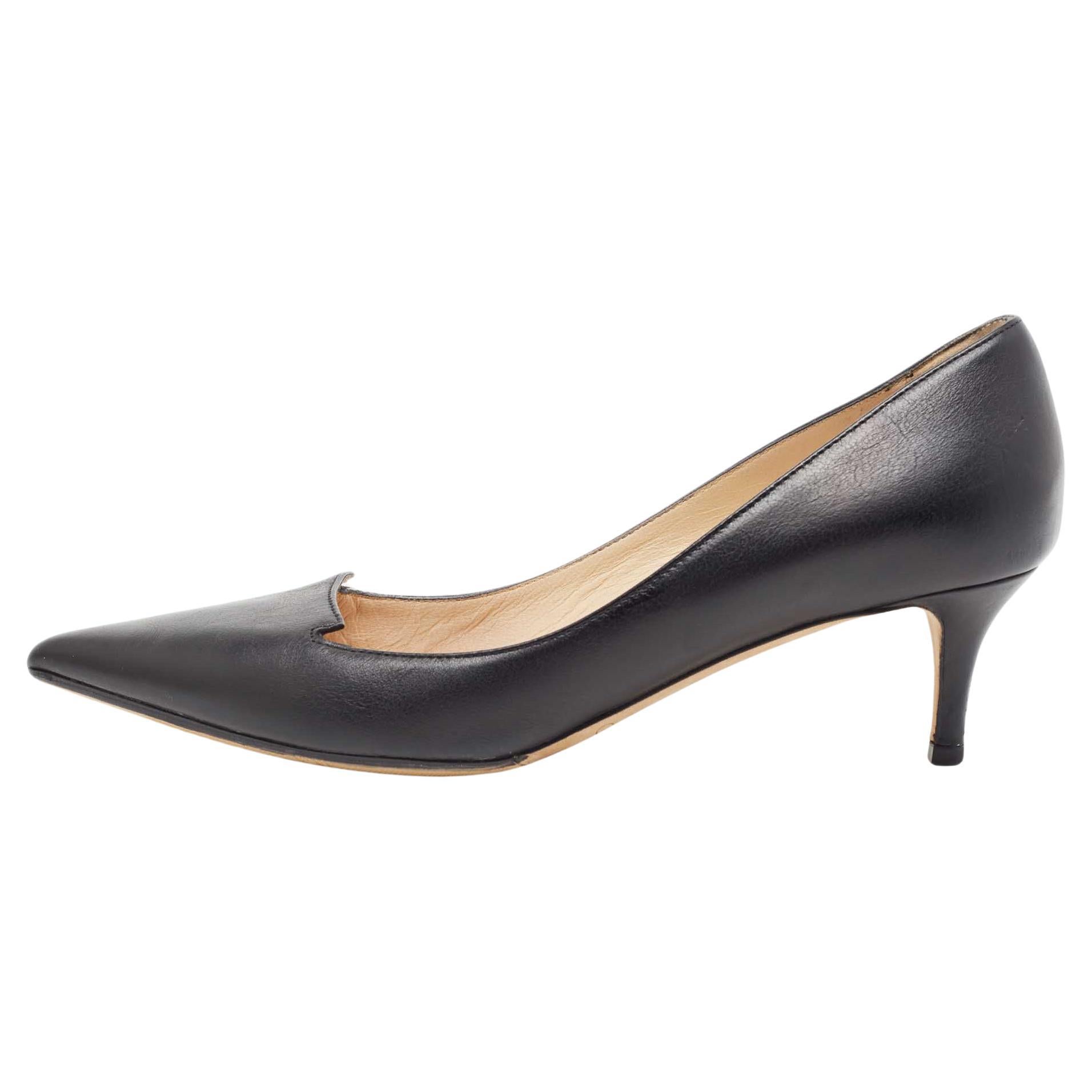 Jimmy Choo Black Leather Allure Pumps Size 36.5 For Sale