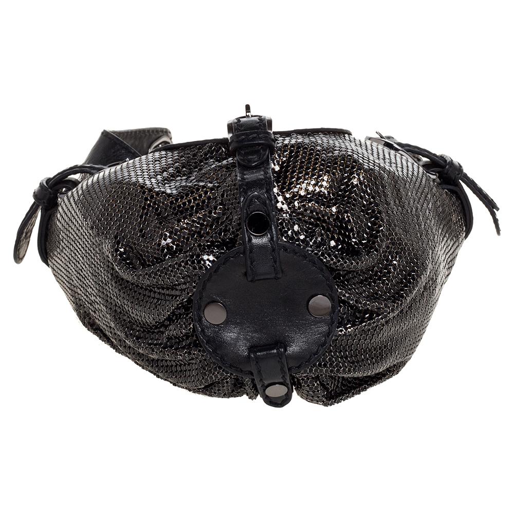 Jimmy Choo Black Leather and Chainmail Tulita Hobo 1