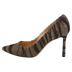 Jimmy Choo Schwarze Pumps aus Leder und Mesh Romy mit spitzer Zehe Größe 36