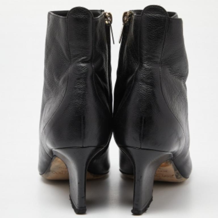 Jimmy Choo, stivali alla caviglia in pelle nera taglia 38 in vendita 1