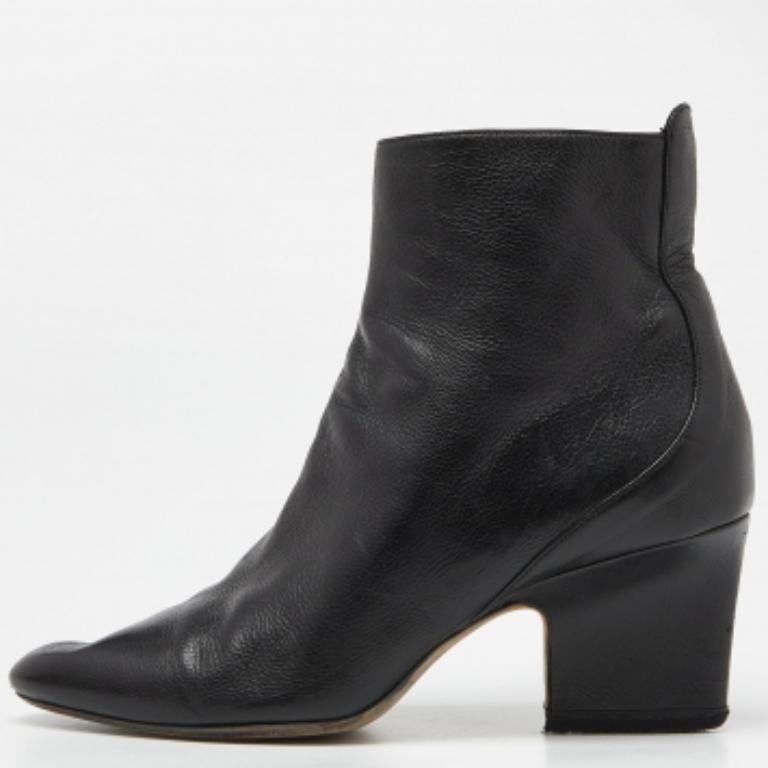 Jimmy Choo Schwarze Lederstiefeletten Größe 38