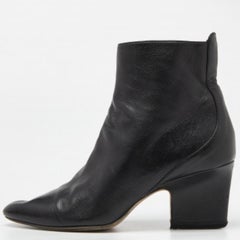 Jimmy Choo Schwarze Lederstiefeletten Größe 38