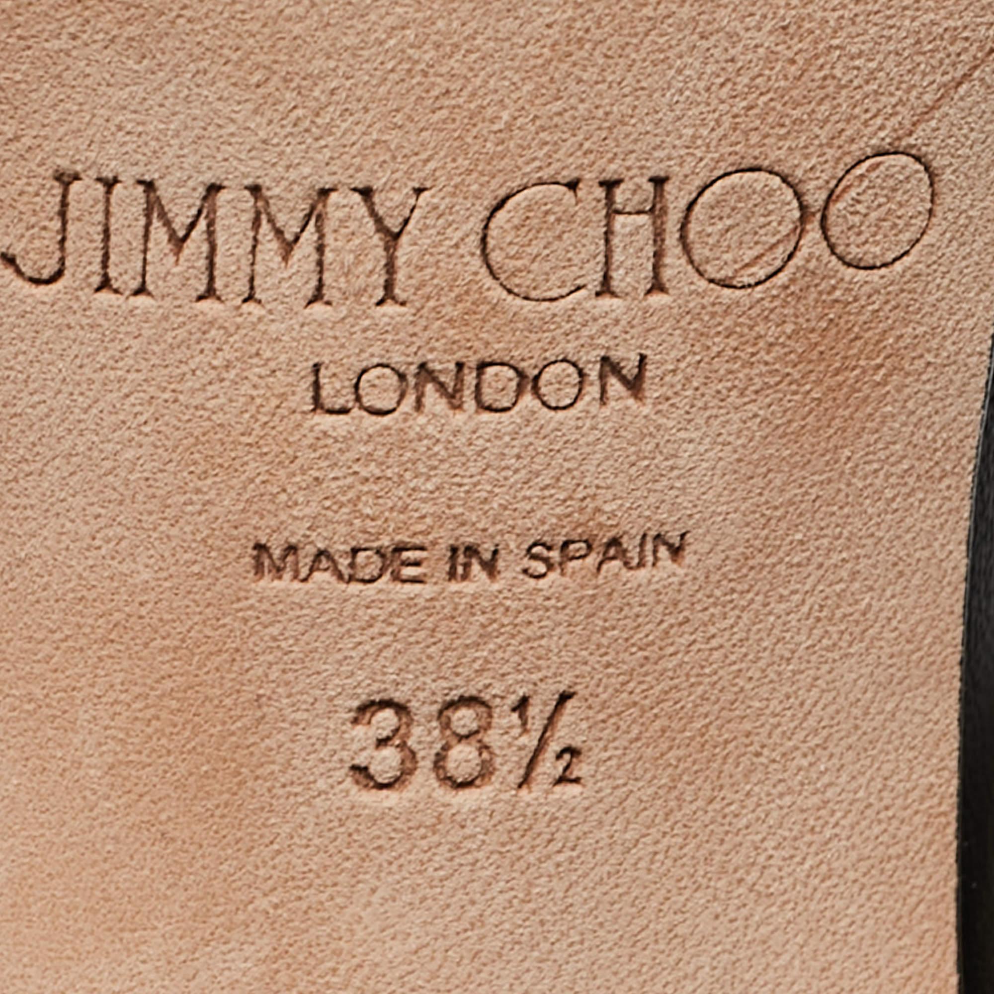 Jimmy Choo Black Leather Auna Slide Sandals Size 38.5 4