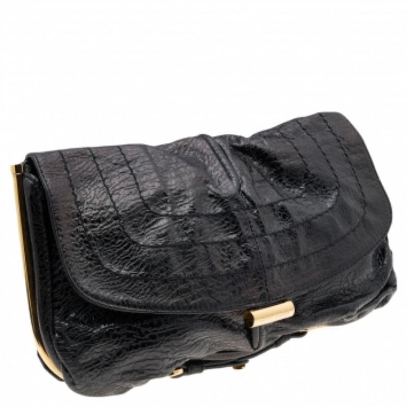 Jimmy Choo Black Leather Ayse Shoulder Bag In Fair Condition For Sale In Dubai, Al Qouz 2