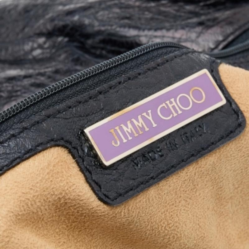 Women's Jimmy Choo Black Leather Ayse Shoulder Bag For Sale