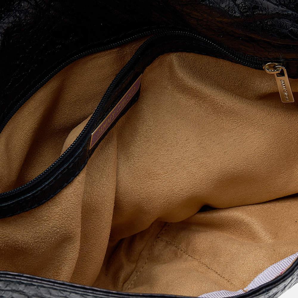 Women's Jimmy Choo Black Leather Ayse Shoulder Bag For Sale