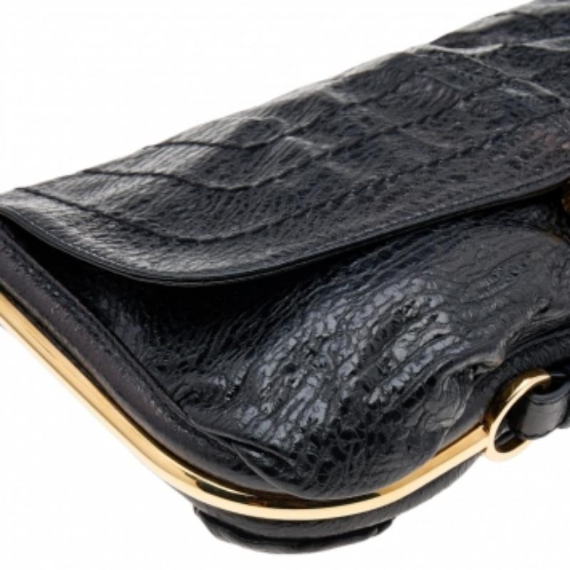 Jimmy Choo Black Leather Ayse Shoulder Bag For Sale 2