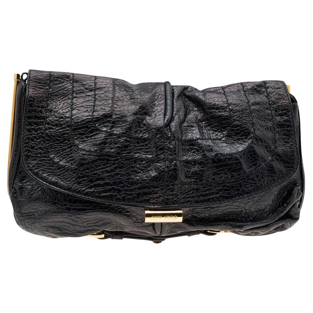 Jimmy Choo Black Leather Ayse Shoulder Bag For Sale