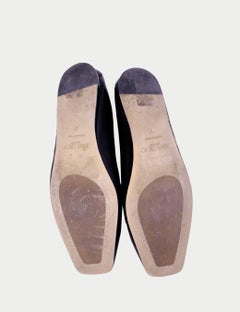Jimmy Choo Black Leather Ballet Flats with Embossed Logo - EU 36