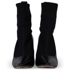 JIMMY CHOO cuir noir BRANDON 100 SOCK Ankle Boots Shoes 36.5