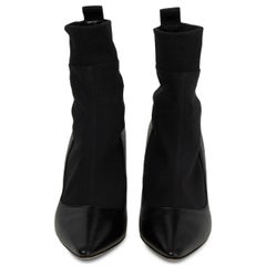 JIMMY CHOO black leather BRANDON 85 POINTED-TOE SOCK Boots Shoes 39.5