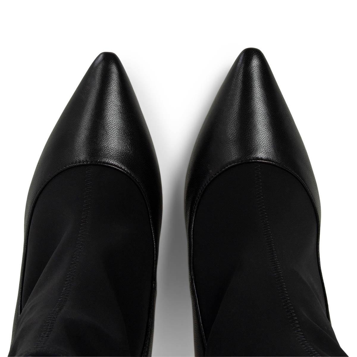 JIMMY CHOO Bottes en cuir noir BRANDON 85 POINTED-TOE SOCK Shoes 39,5 en vente 1