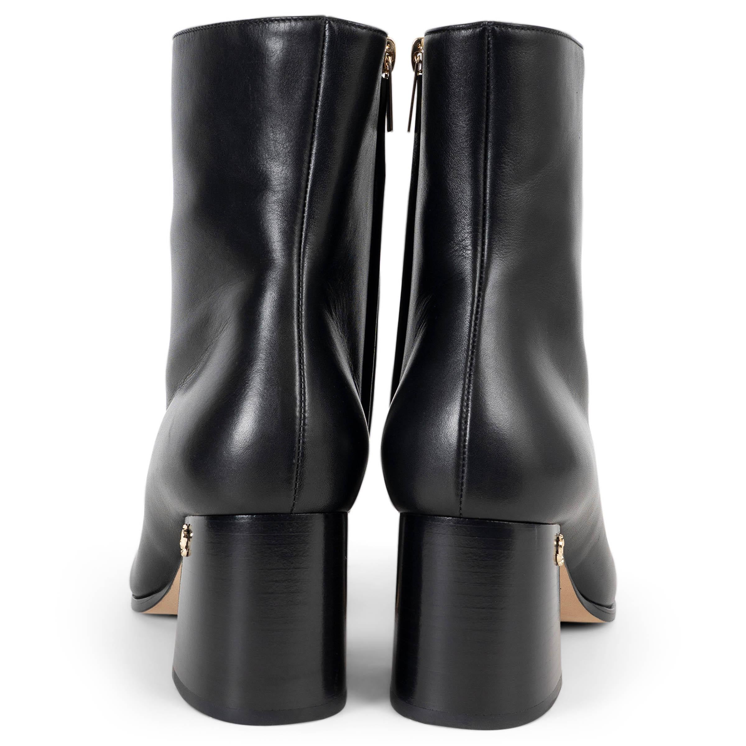 De las mujeres JIMMY CHOO cuero negro BRYELLE BLOCK HEEL Botines Zapatos 38.5 en venta