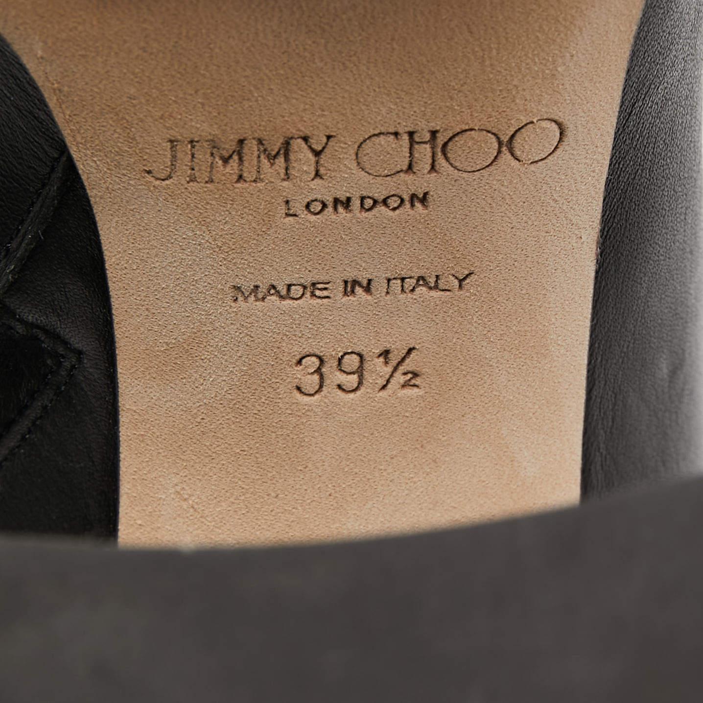 Jimmy Choo - Bottes en cuir noir Bryn - Taille 39,5 en vente 3