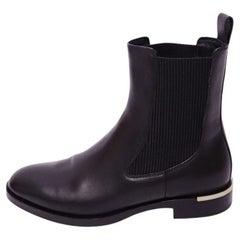 Jimmy Choo Black Leather Chelsea Boots with Gold Heel Detail - EU 38 Jimmy Choo Black Leather Chelsea Boots with Gold Heel Detail - EU 38