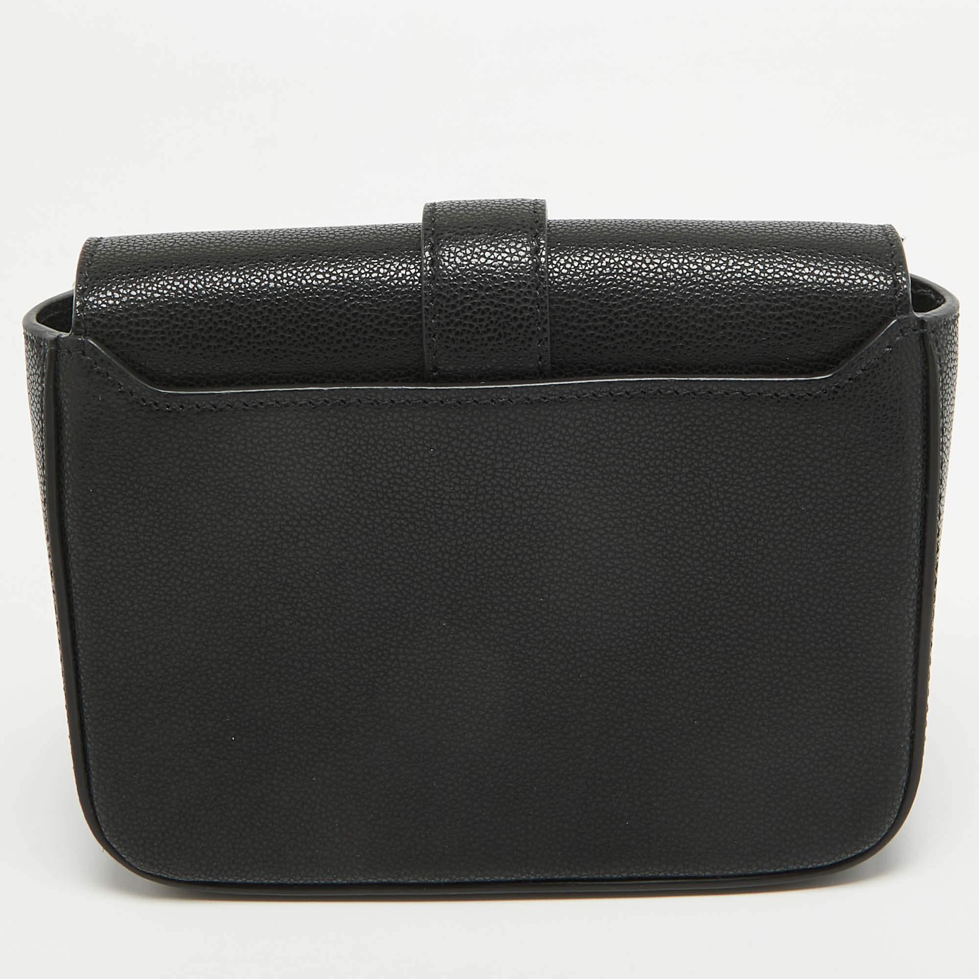 Jimmy Choo Black Leather Cheri Chain Shoulder Bag In Excellent Condition For Sale In Dubai, Al Qouz 2