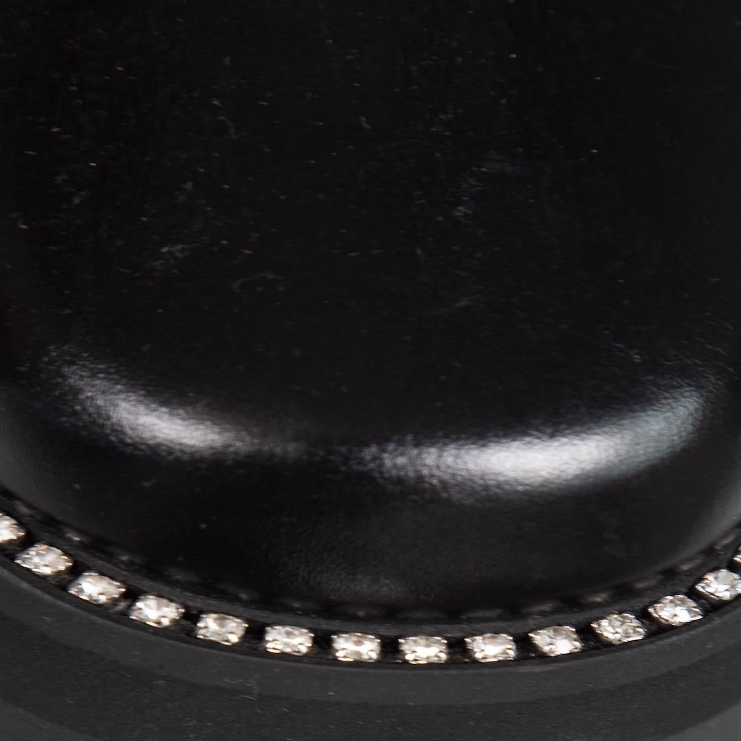 Jimmy Choo Schwarz Leder Clayton verschönert Stiefel Größe IT 41.5 1