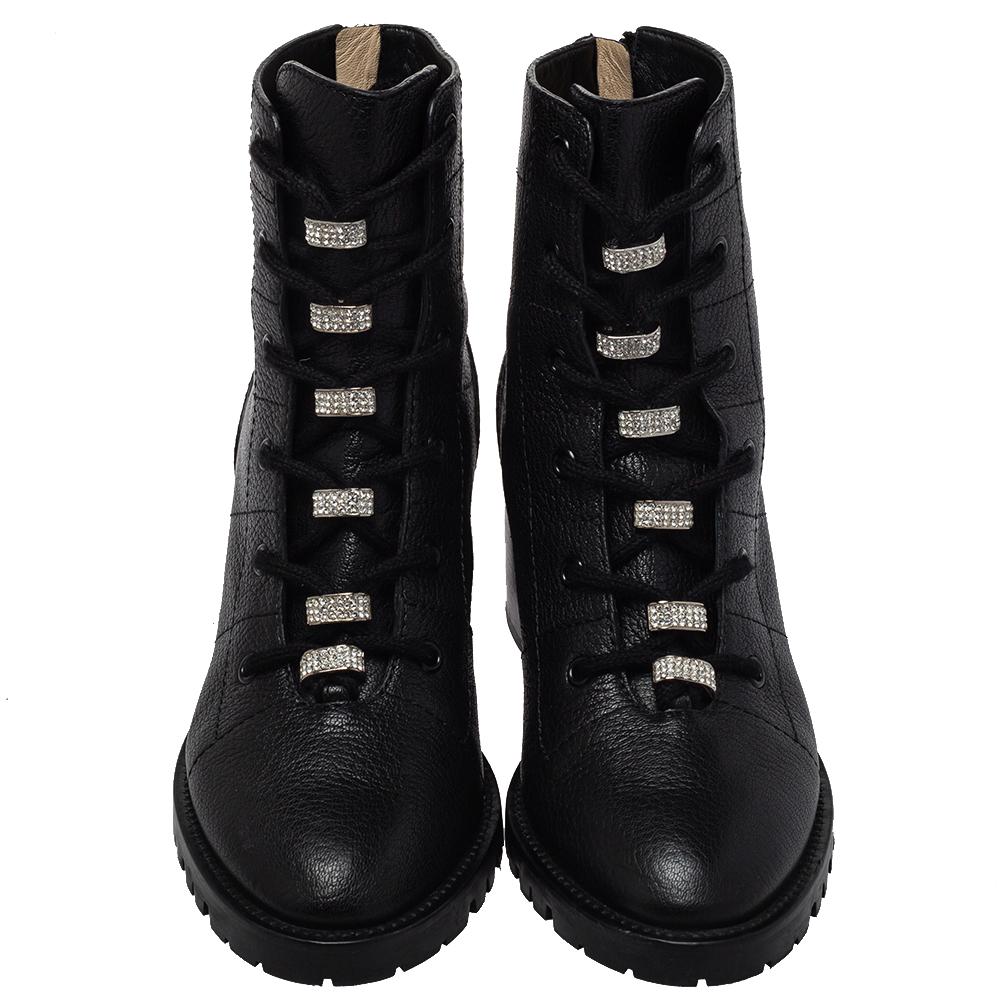 jimmy choo combat boots with crystals