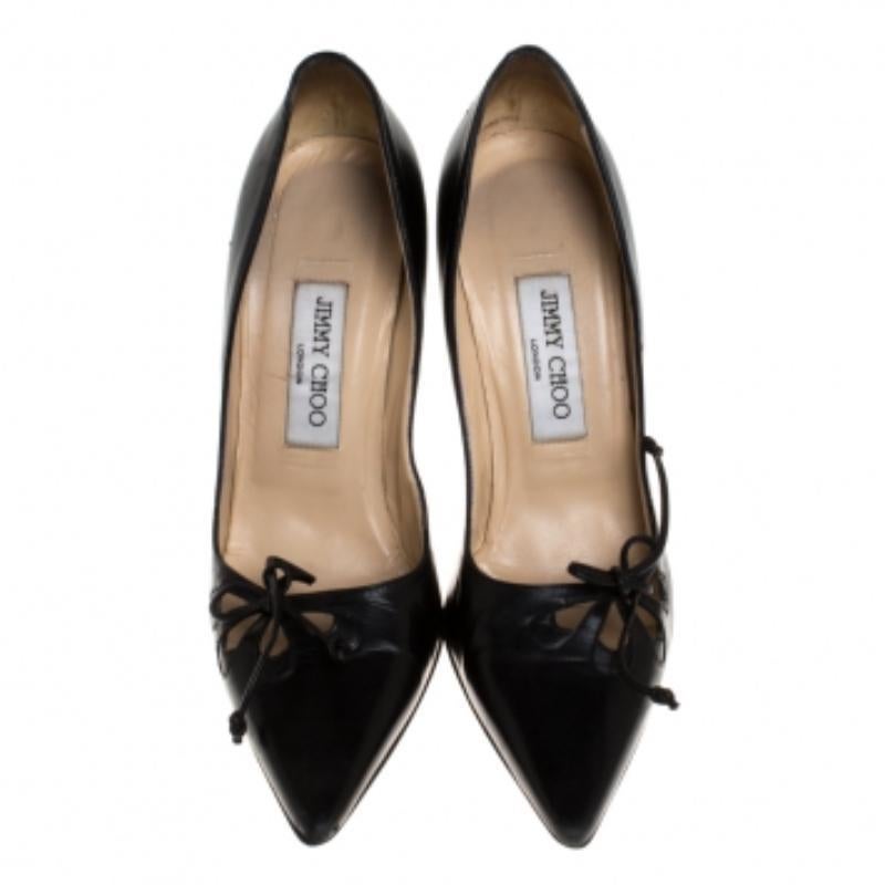 Donna Jimmy Choo - Pumps a punta in pelle nera taglia 37,5 in vendita