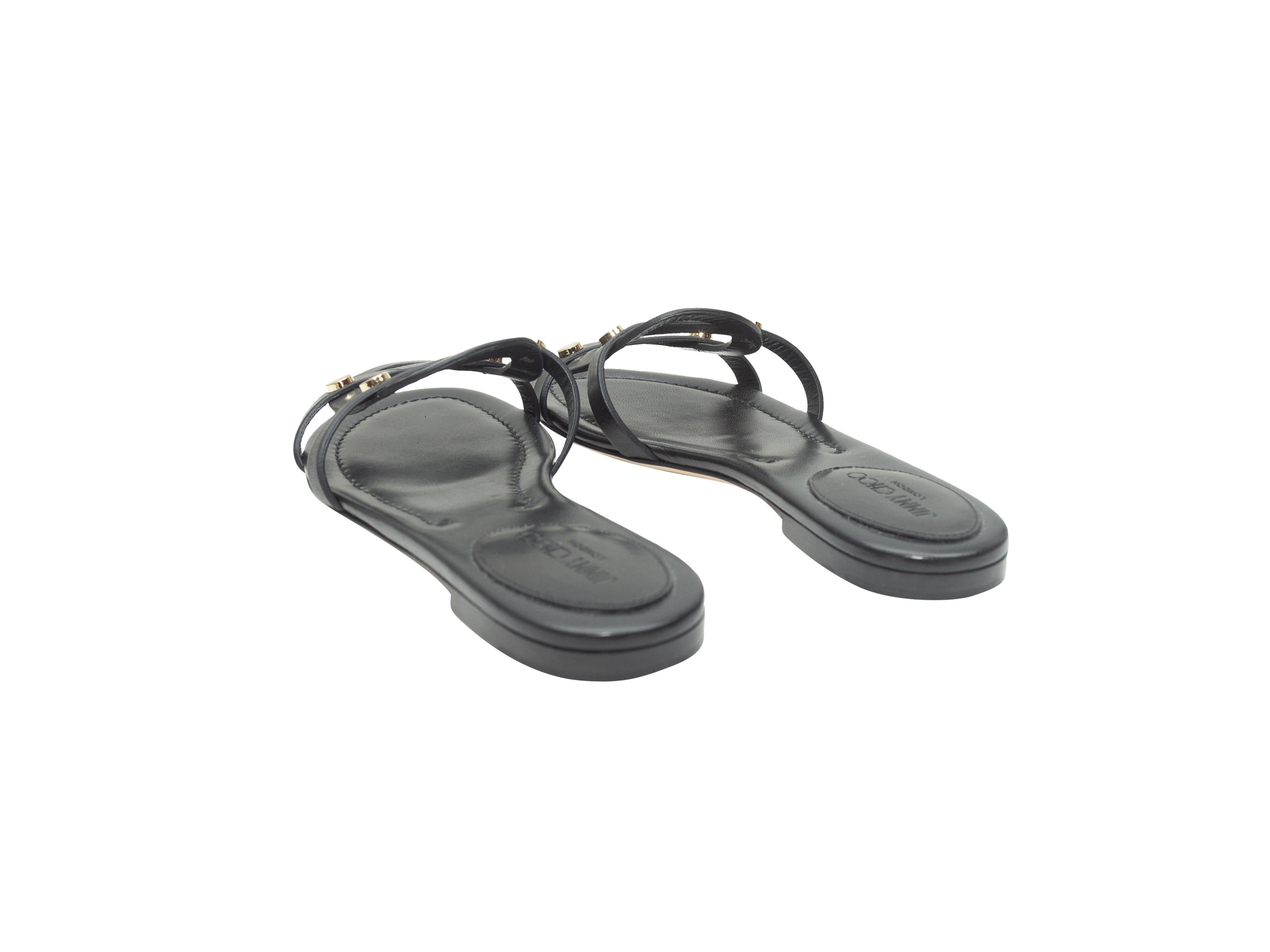 Women's Jimmy Choo Black Leather Damaris Slide Sandals