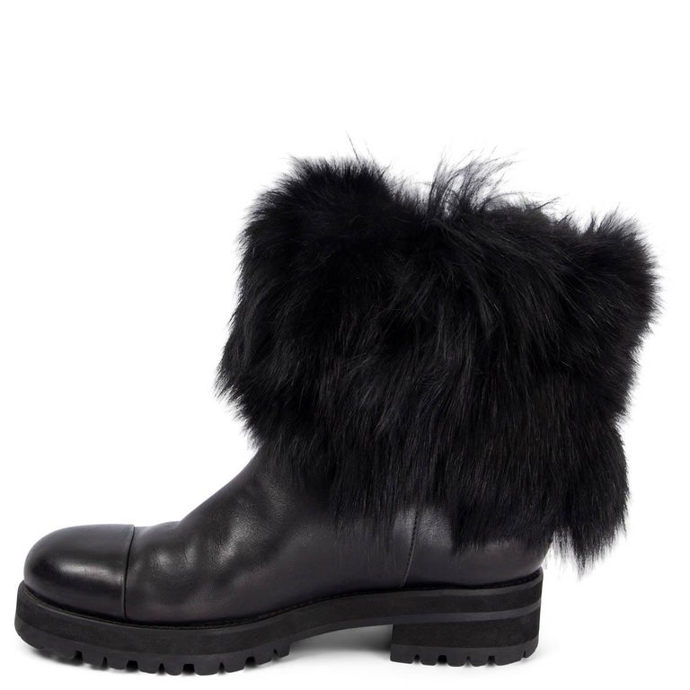 Black PU Stud Trim Biker Boots - Tiarra