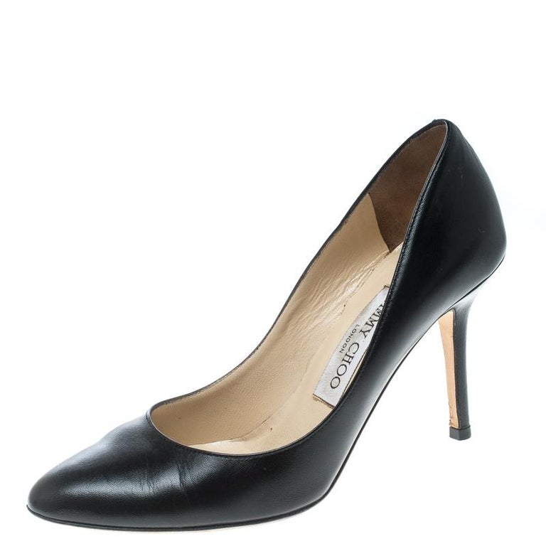 Jimmy Choo Black Leather Gilbert Pumps Size 36 For Sale at 1stDibs ...