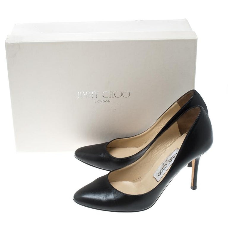Jimmy Choo Black Leather Gilbert Pumps Size 36 For Sale at 1stDibs jimmy choo gilbert suede