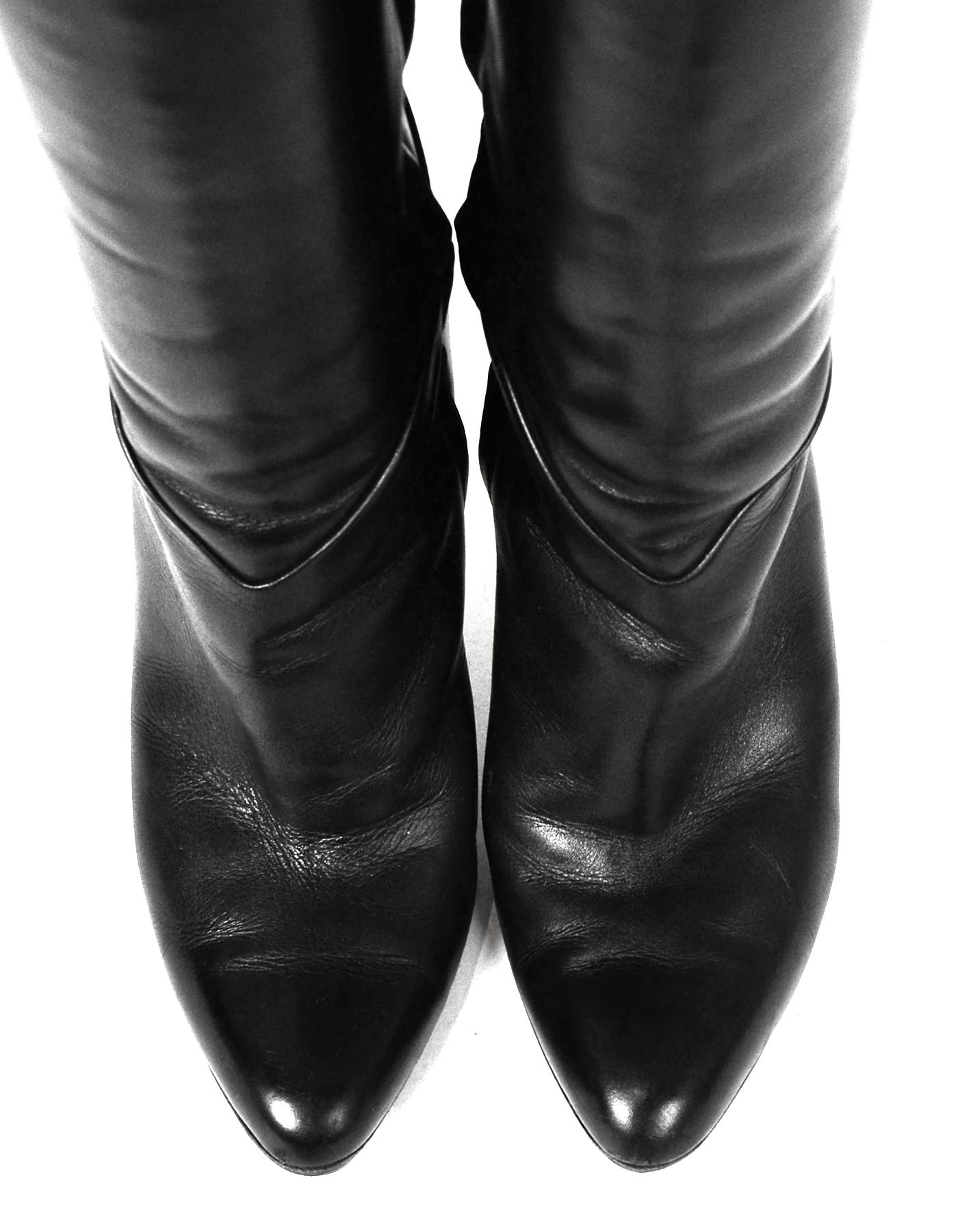 black boots with gold heel