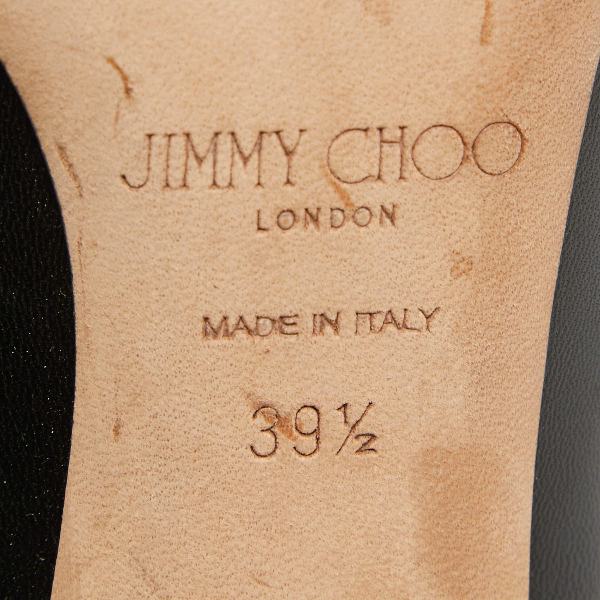 Jimmy Choo Black Leather JC Love Pumps Size 39.5 For Sale 3