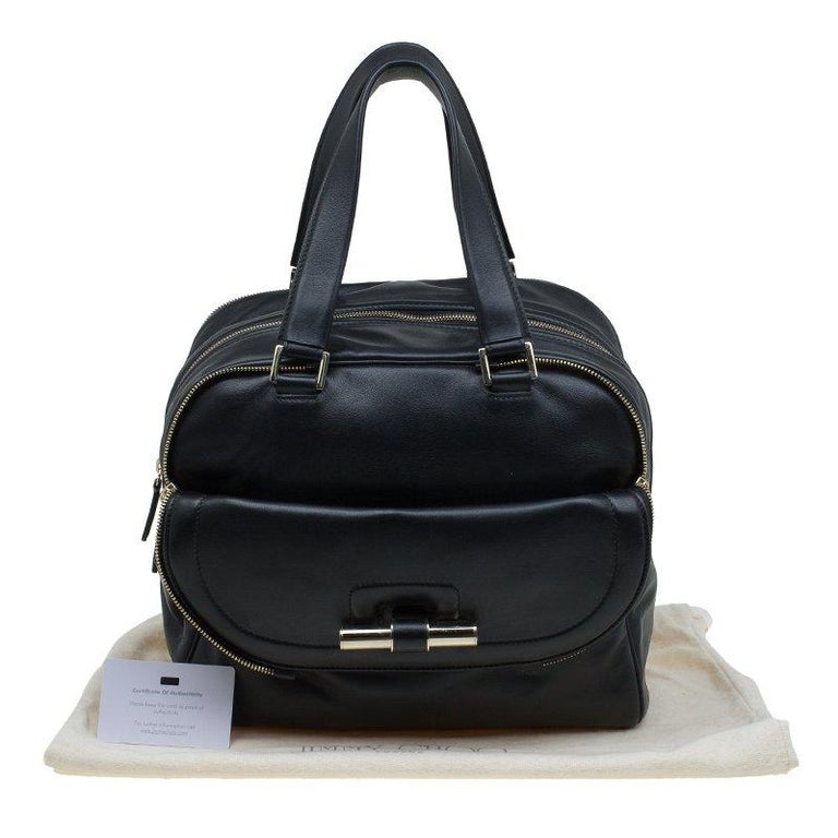 Jimmy Choo Black Leather Justine Satchel For Sale at 1stDibs